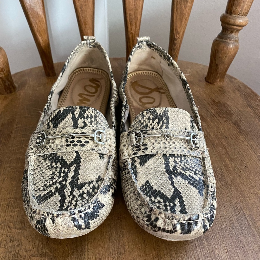 Sam Edelman Snakeskin Print Loafer / Driving Moccasin